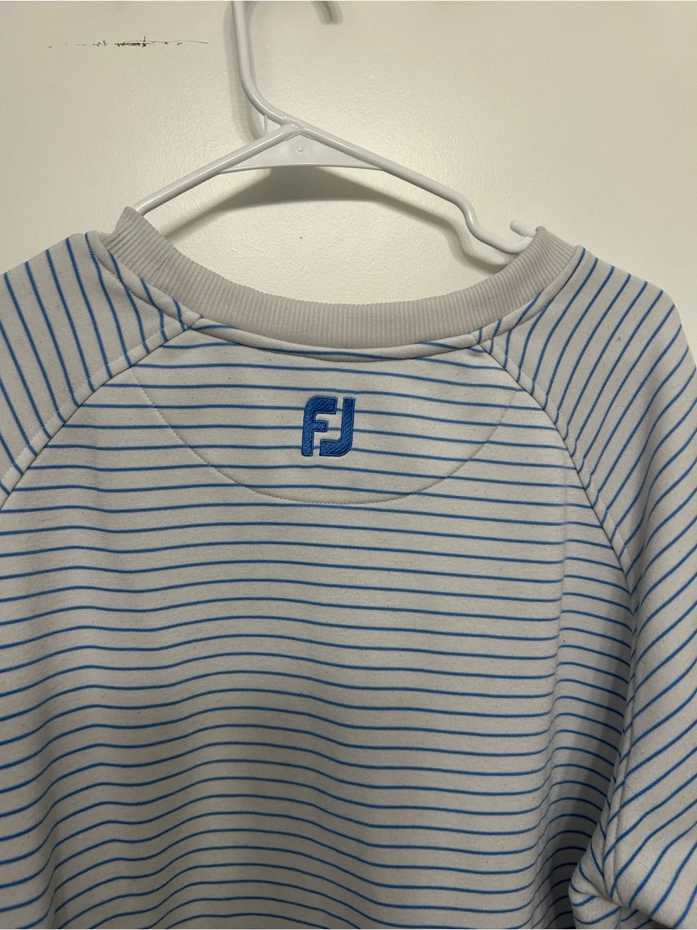 Footjoy Stripped Sleeve Logo Crewneck Sweatshirt